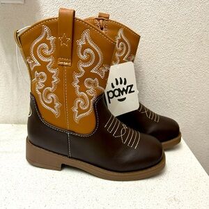 Pawz Brown and Tan Cowboy Boots NWT. Pawz brand. Size 12